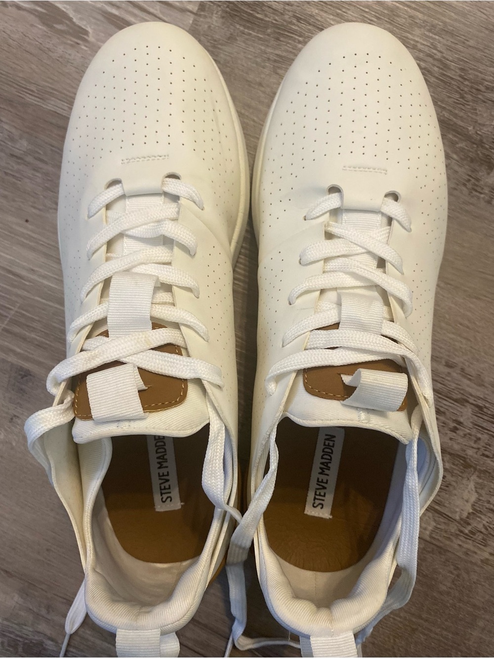Steve Madden P-Razer White Sneaker Lace Up Lightweight Perforated Men's Size 11 - Picture 2 of 7